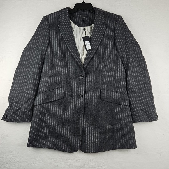 NWT Rag & Bone Charles Italian Virgin Wool Blend Blazer Gray Womens Sz 10 ($595) - Picture 2 of 16